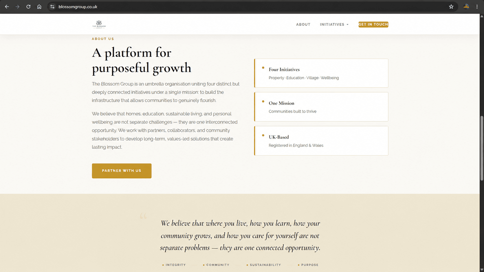The Blossom Group — supporting page